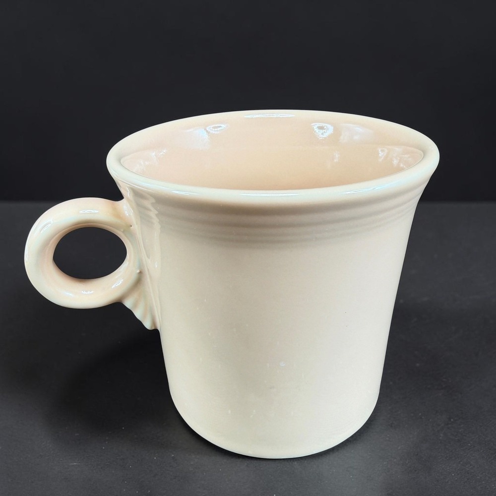 Vintage Fiestaware Peach Apricot Ring Handle Coffee Mug Cup 3.5in Tall HLC